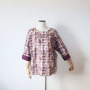 リバティ　アーカイブ・ギンガムのゆったりブラウス　