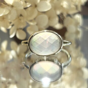 リング「white shell × crystal」