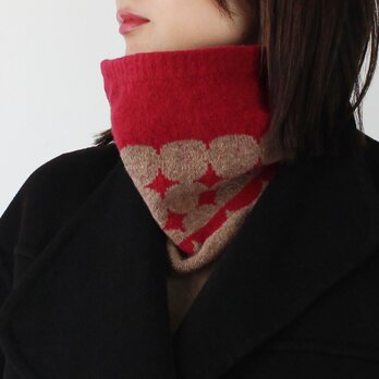 ネックウォーマー % PERCENT（レッド・ブラウン）男女兼用 ギフト箱付き 冬ギフト マフラー クリスマス 冬コーデ