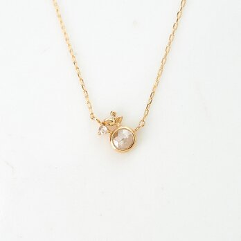 【1点もの】ローズカットダイヤモンド 新芽 K18 ネックレス
