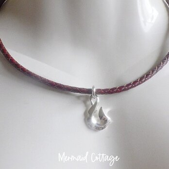 sv925 ☆銀の釣り針☆ シルバー925フィッシュフックの革紐ネックレス