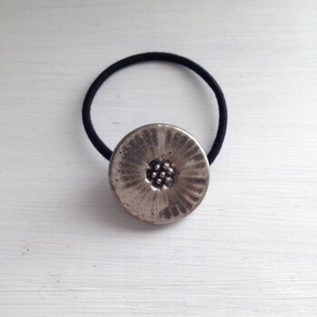 ヘアゴム(銀彩花)C