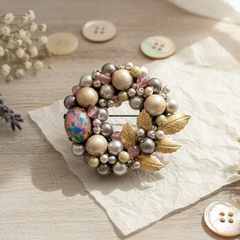 大人クラシカルなリースモチーフブローチ（K1233)