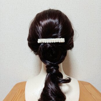 オフ白　ヘアクリップ[A]