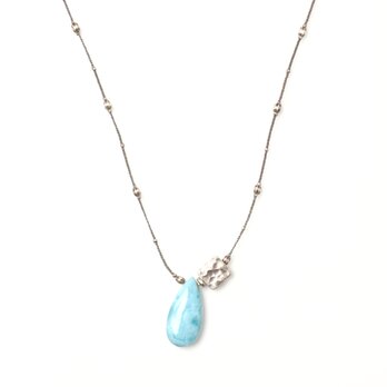 -Larimar- long code Necklace