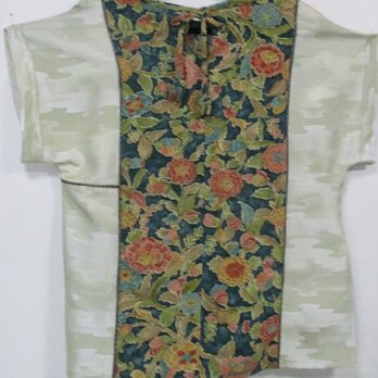 ８４３０　花柄の着物で作ったベスト　＃送料無料