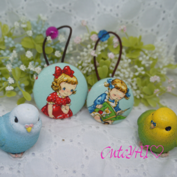 おすすめ 2個セット くるみボタン ヘアゴム かわいい キルトゲイト マーガレット&ソフィー 03