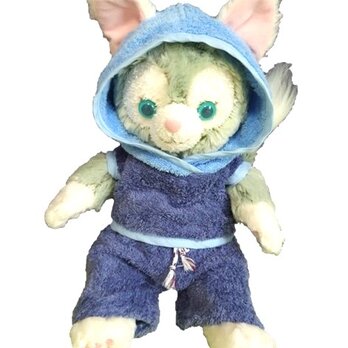 ジェラトーニ　Ｓサイズ コスチューム 服 耳開き ノースリーブパーカー ＆ パンツ セット (ブルー) (FELICE-G10)