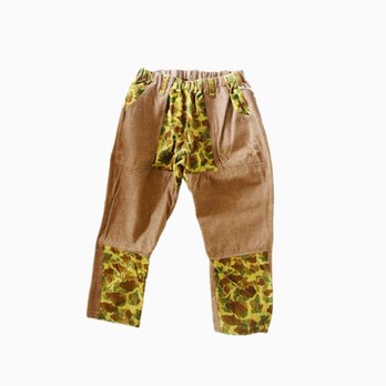 綾織コットンウール×ライスコールテン迷彩 イージーパンツ【男女兼用】大きめサイズ身長〜170cm対象