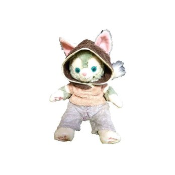 ジェラトーニＳサイズ コスチューム  耳開きノースリーブパーカー＆パンツ セット (ベージュ＆グレー) (FELICE-G11)