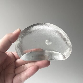 【iittala】ヴィンテージ ガラス オブジェ 一粒の真珠・イッタラ ガラスカード ペーパーウェイト