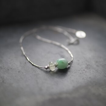 -Libyan glass・Jade- silver Necklace