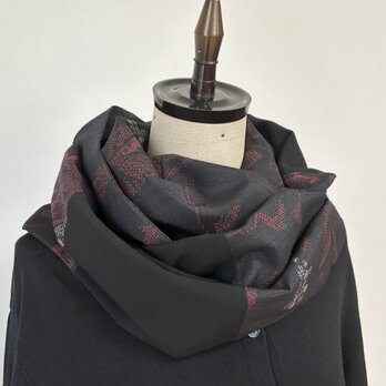 ＊アンティーク着物＊葡萄模様十日町紬のパッチスヌード