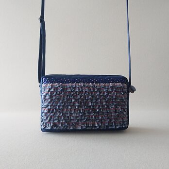 frill ribbon mini pochette [blue]