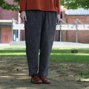 ⚪︎柿渋染×藍染⚪︎節霜降のズボン