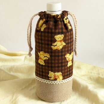 可愛いテディベア柄 ペットボトルカバー