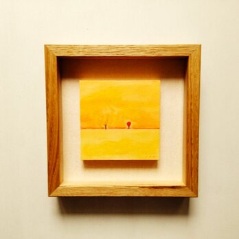 絵画｜原画「秋の夕暮れ」 水彩 イラスト ※ボックス額縁入り