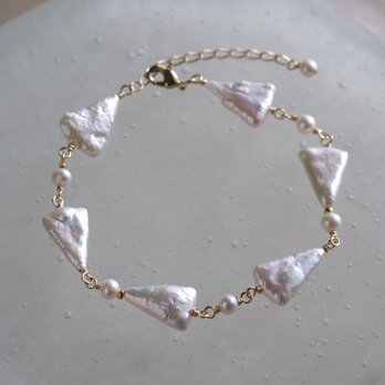 triangle pearl bracelet　淡水三角バロックパール　真珠　ブレスレット