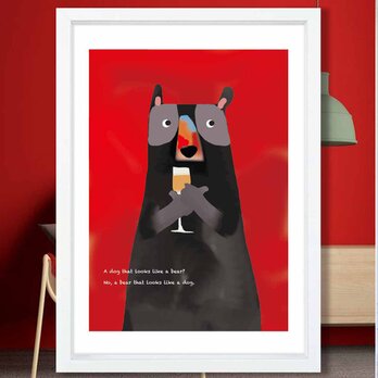 犬なの?クマなの? 送料無料  イラスト A4〜A0 ポスター アートポスター アート/sei検索新着順 3089