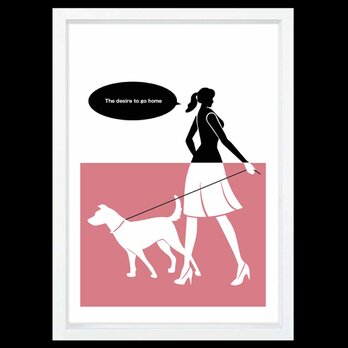 帰ろ〜　犬　送料無料 　イラスト　A4〜A0　ポスター　アートポスター　アート/sei検索新着順　3727