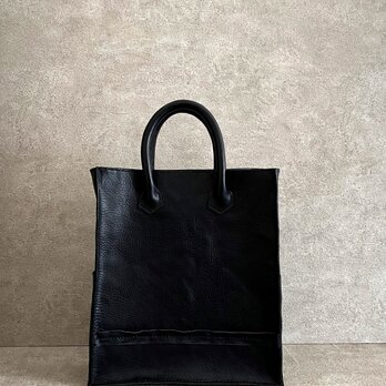 wash加工 メンズライクトートバッグ　黒　イタリアンレザー　＜F＞