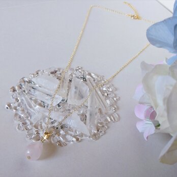 『10月の誕生石』ローズクォーツ 天然石 14kgf ネックレス ペンダント