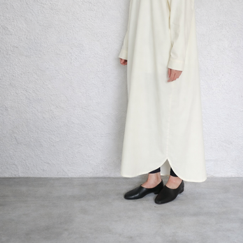 sample price☆シャツコーデュロイ・スキッパーワンピース・オフホワイト・フリーサイズ