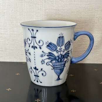 藍色の世界　マグカップ　花