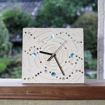 星空の時計　置時計　掛け時計　壁掛け時計　ガラス玉　ビー玉　窓辺の装飾　時計　宇宙　２０