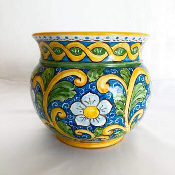 鉢カバー 14cm Baroccoマヨリカ焼き イタリア陶器 フラワーベース 花器 CSP028