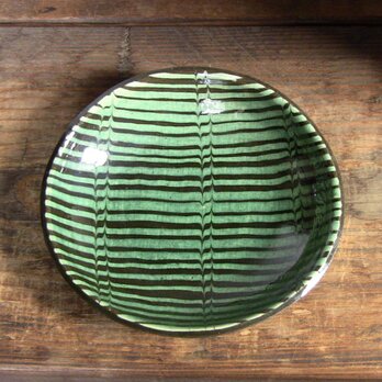 スリップウェア楕円皿（織部）