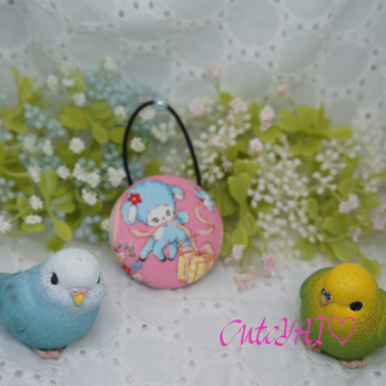 くるみボタン ヘアゴム かわいい コスモ ドリームアニマル切手 01