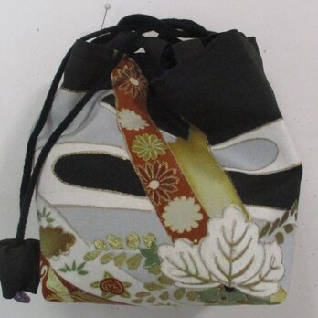 ８４５０　色留袖で作った信玄袋　＃送料無料