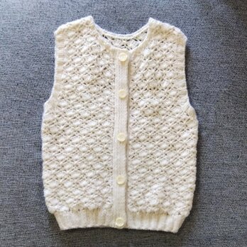 WOOL100%のクロッシェベスト