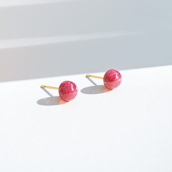 heart チューライトのシンプル一粒スタッドピアス／イヤリング ※シルバー色ピアスやイヤリング、14KGF等に変更OK