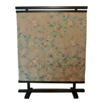 衝立 花柄 タペストリー ついたて   ブラックフレーム