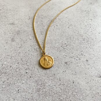 Vintage Miraculous Medal Necklaces Round Coin コインネックレス