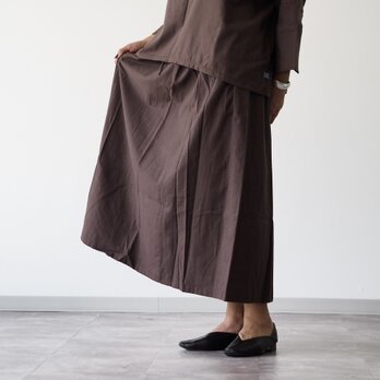 着丈が選べる、四枚はぎ起毛コットンフレアスカート/ブラウン