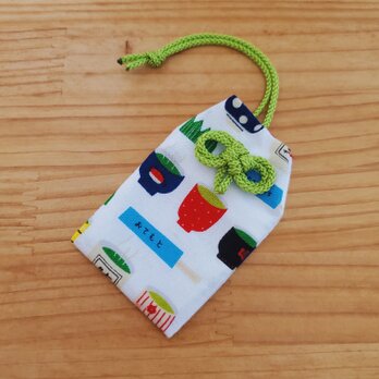 願いが叶うお守り袋 (日本茶柄 グリーン)