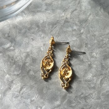 PS12-【 SARAH COVENTRY 】サラコベントリー・ヴィンテージピアス 80's Gold Tone Flowe