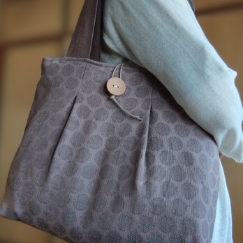 インポート生地*ジャガード*トートバッグ*マロンブラウン*M