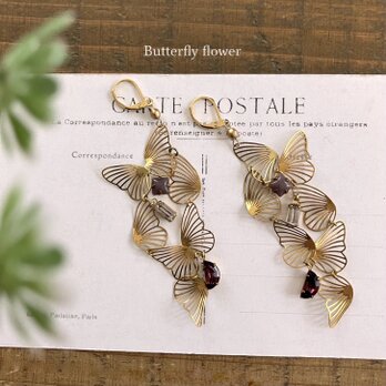 Butterfly Wings： 紫の月と蝶の翅の耳飾り