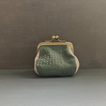 がまぐち　pink&moss green