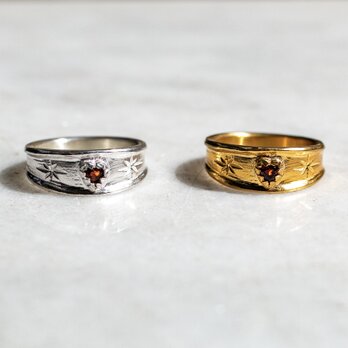 Stellar heart garnet ring      ハートのガーネットリング/送料無料