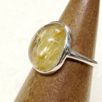 7.30ctルチルクォーツとSV925の指輪（リングサイズ：10号、天然石、ふくりん、金線入り水晶、針入り水晶）