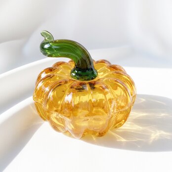秋の実り パンプキン｜ガラス製インテリアオブジェ 【efo4-2】