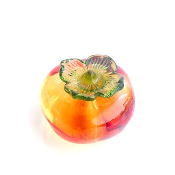 秋の実り 柿｜ガラス製インテリアオブジェ 【efo7】