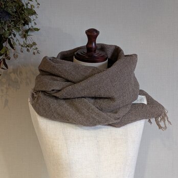 ふっくらウールガーゼ マフラー_モカブラウン