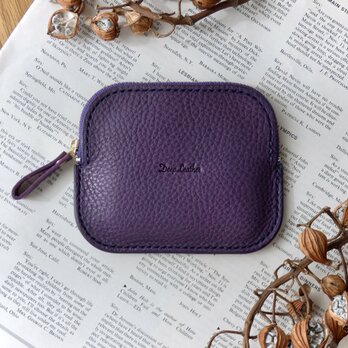 イタリア革の３wayカードケース／紫