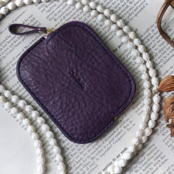 イタリア革の３wayカードケース／紫